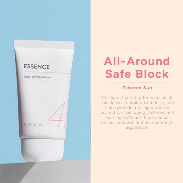 ⁦ميشا الكل حول سيف بلوك إسنس صن SPF45/PA+++، سائل، 45 SPF، 50.0 ملليلتر⁩ - الصورة ⁦3⁩