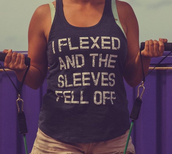 ⁦تي شيرت بدون اكمام للرجال بطباعة I Flexed and The Sleeves Fell Off⁩ - الصورة ⁦5⁩