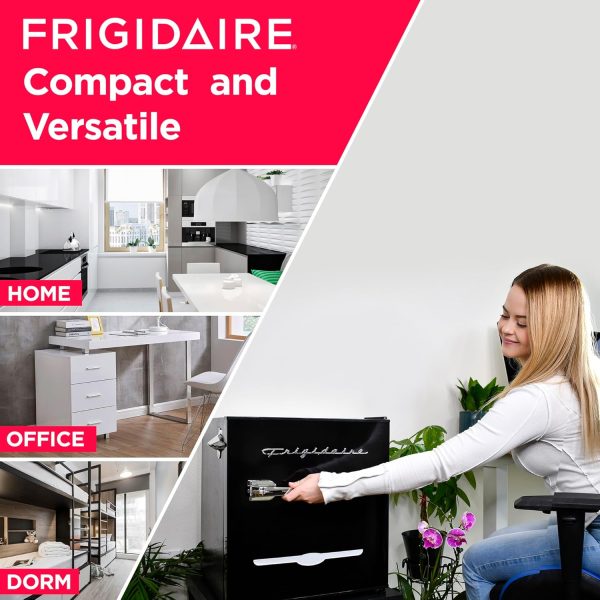 ⁦ثلاجة صغيرة من FRIGIDAIRE EFR176- AMZ EFR176 ريترو - موفرة للطاقة - قابلة للتعديل للتحكم في درجة الحرارة - فتاحة زجاجات مثبتة على الجانب - مثالية للمبنى والمكتب والمنزل والجراج والشقة 1.6 قدم مكعب⁩ - الصورة ⁦5⁩
