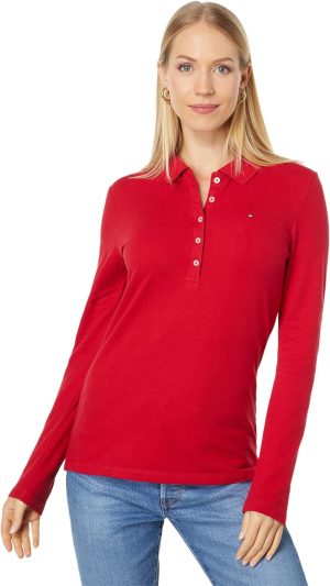 Tommy Hilfiger Womens Tommy Hilfiger Long Sleeve Polo Shirt L/S Polo Shirt