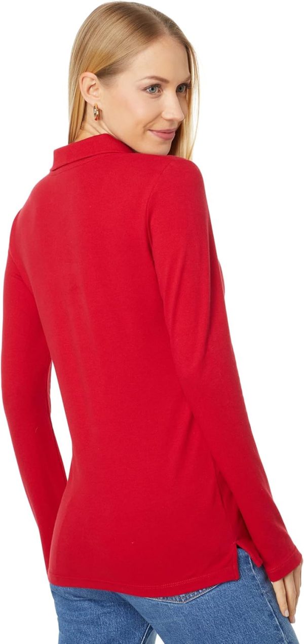 ⁦Tommy Hilfiger Womens Tommy Hilfiger Long Sleeve Polo Shirt L/S Polo Shirt⁩ - الصورة ⁦2⁩