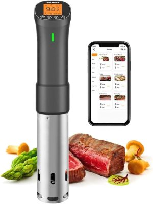 طباخ سوس فيد للطهي من انبيرد، ISV-200W واي فاي دقيق طباخ، 1000 واط مع مكونات من الستانليس ستيل مع واجهة رقمية، درجة الحرارة ومؤقت للمطبخ