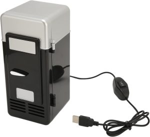 ثلاجة صغيرة بمنفذ USB لتبريد المشروبات تبريد لغرفة النوم باردة محمولة للصودا تعمل للمكتب لون احمر