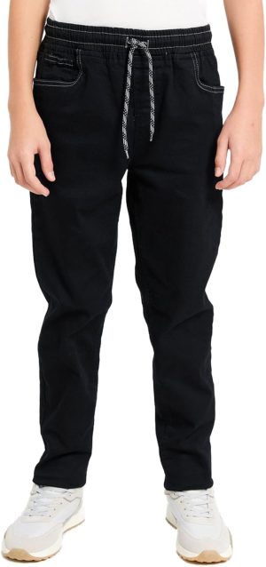 بنطلون جينز رياضي سهل الارتداء للاولاد بعمر 8-9 سنوات (S) اسود