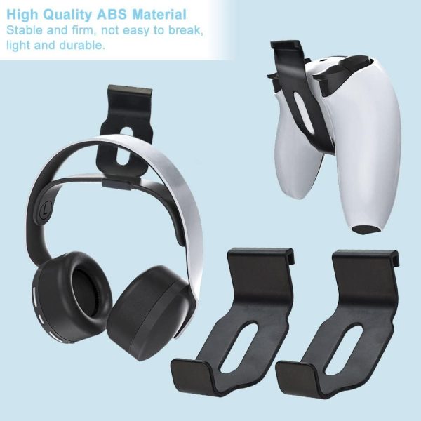 ⁦ZACUDA 2 Pack Headphone Stand for PS5/XBOX/XS, Universal Headset and Controller Stand Mount Headphone Hanger Holder that Makes Game Accessories Easy to Store, Storage Bracket, Black⁩ - الصورة ⁦3⁩