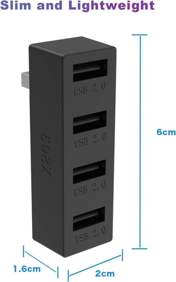 ⁦جيه زد دبليو شوب موزع USB 2.0 بـ4 منافذ لجهاز Xbox Series X/S محول عالي السرعة متوافق مع وحدة تحكم أسود⁩ - الصورة ⁦4⁩