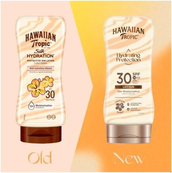 ⁦لوشن ترطيب الحرير من هاوايان تروبيك SPF30 - 180 مل، غسول، لنوع البشرةالكلة، 30 SPF⁩ - الصورة ⁦2⁩