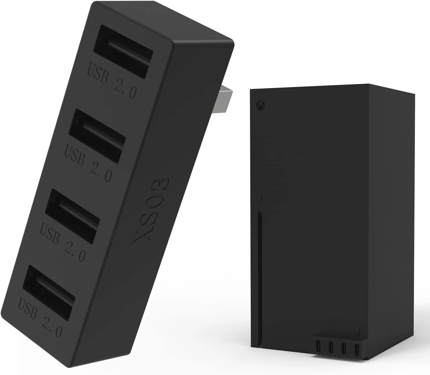 جيه زد دبليو شوب موزع USB 2.0 بـ4 منافذ لجهاز Xbox Series X/S محول عالي السرعة متوافق مع وحدة تحكم أسود
