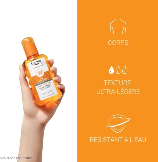 ⁦بخاخ واق من الشمس يوسيرن سائل شفاف بعامل حماية اشعة 50 200 مل حساس عرضة لحب الشباب SPF 200.0 ملليلتر⁩ - الصورة ⁦2⁩