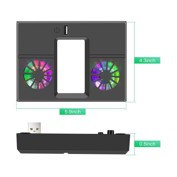 ⁦لينك ستايل مروحة تبريد لجهاز Xbox Series X بنظام تبريد عمودي مع اضواء RGB ملونة ومنفذ USB واحد⁩ - الصورة ⁦6⁩