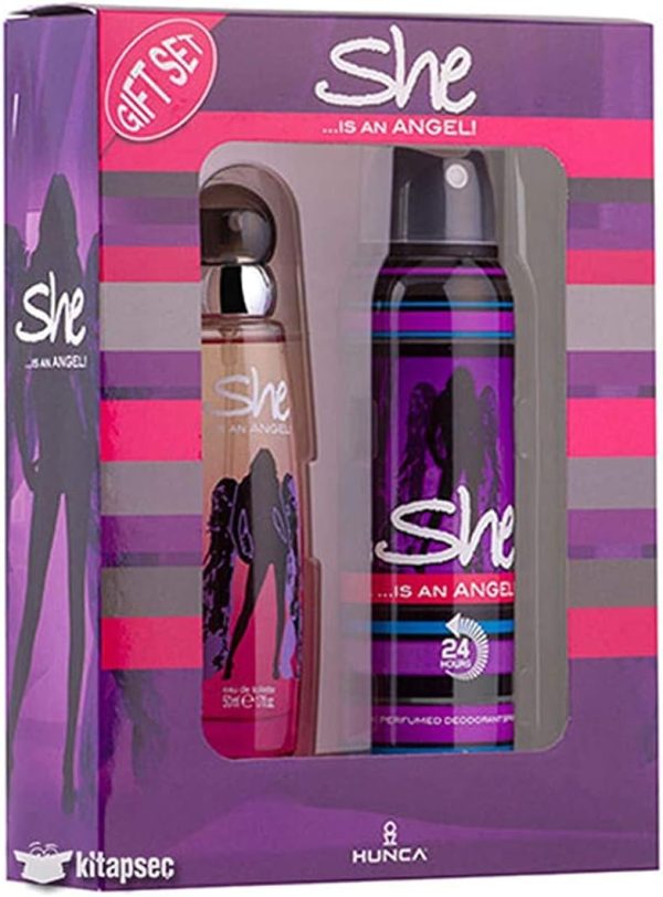عطر للنساء مجموعة هدايا من شي از ان انجل سعة 50 مل و مزيل عرق 150