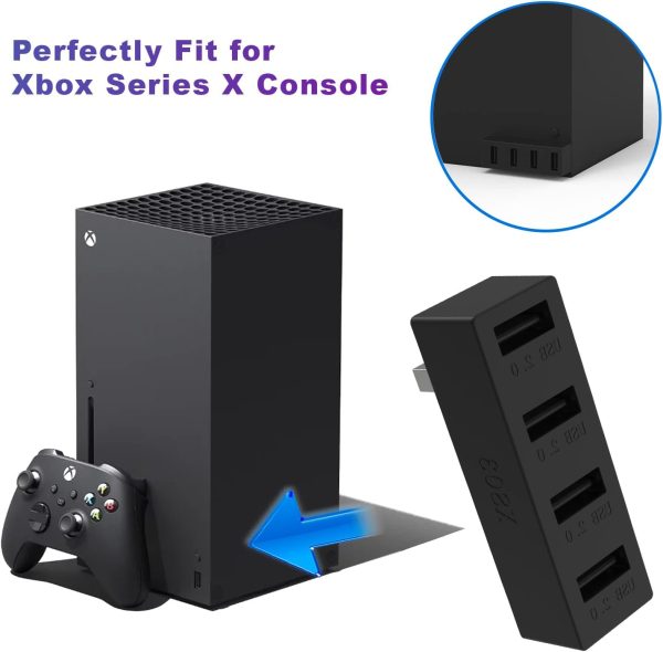 ⁦جيه زد دبليو شوب موزع USB 2.0 بـ4 منافذ لجهاز Xbox Series X/S محول عالي السرعة متوافق مع وحدة تحكم أسود⁩ - الصورة ⁦2⁩