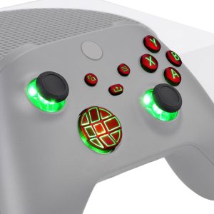 دي باد باضاءة LED متعددة الالوان من اكستريم ريت لزر التشغيل والرجوع والمزامنة وايه بي اكس واي لـXbox Series X/S، لون احمر كلاسيكي