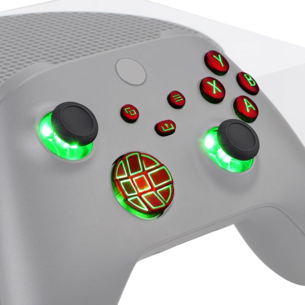 دي باد باضاءة LED متعددة الالوان من اكستريم ريت لزر التشغيل والرجوع والمزامنة وايه بي اكس واي لـXbox Series X/S، لون احمر كلاسيكي