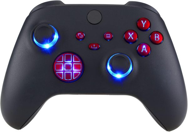⁦دي باد باضاءة LED متعددة الالوان من اكستريم ريت لزر التشغيل والرجوع والمزامنة وايه بي اكس واي لـXbox Series X/S، لون احمر كلاسيكي⁩ - الصورة ⁦8⁩