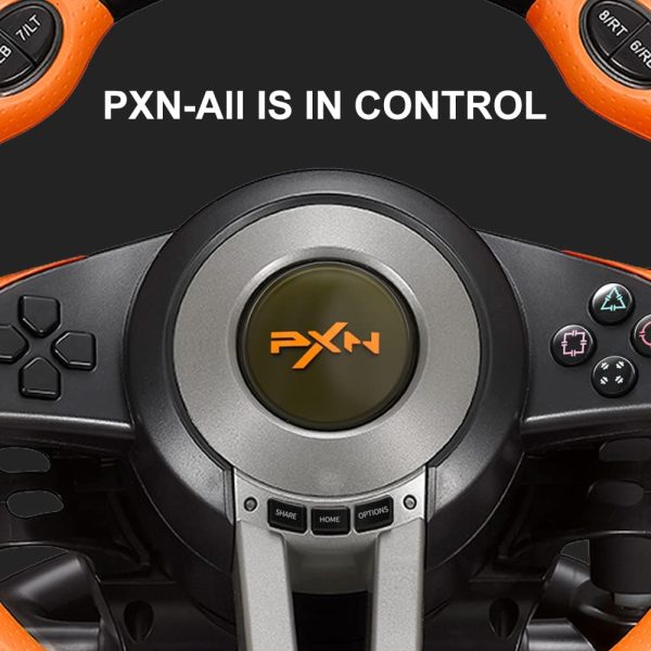 ⁦عجلة قيادة سيارة بي اكس ان V3II عالمية 180 درجة USB مع دواسات لاجهزة PS3 وPS4 وXbox One Series XS ونينتندو سويتش برتقالي بوكس ون سيريز⁩ - الصورة ⁦4⁩