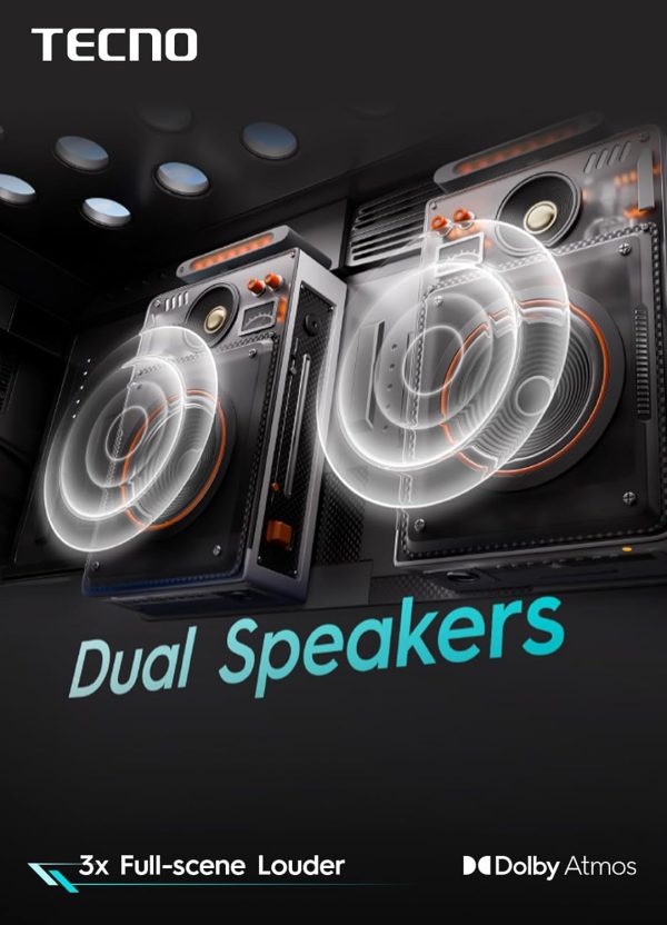 ⁦TECNO Spark 30 5G, 8GB+256GB| 108MP Main Camera with Dolby Atmos Speakers | MediaTek D6300 5G Processor | 6.67" 120Hz HD+ Hole LCD Display | 6000mAh Battery with 18W Charger (Midnight Shadow)⁩ - الصورة ⁦4⁩