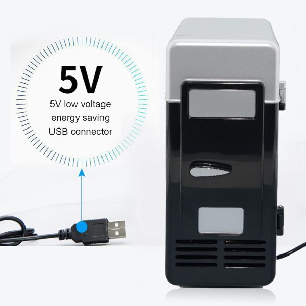 ⁦ثلاجة صغيرة بمنفذ USB لتبريد المشروبات تبريد لغرفة النوم باردة محمولة للصودا تعمل للمكتب لون احمر⁩ - الصورة ⁦4⁩