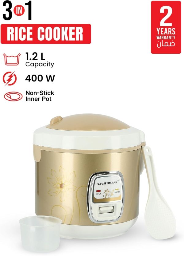 ⁦اولسن مارك طباخ ارز 1 لتر معدن - OMRC2121⁩ - الصورة ⁦4⁩