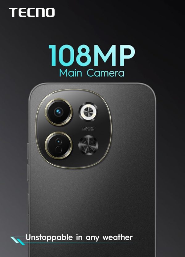 ⁦TECNO Spark 30 5G, 8GB+256GB| 108MP Main Camera with Dolby Atmos Speakers | MediaTek D6300 5G Processor | 6.67" 120Hz HD+ Hole LCD Display | 6000mAh Battery with 18W Charger (Midnight Shadow)⁩ - الصورة ⁦6⁩