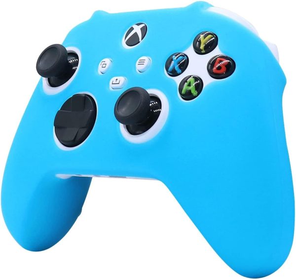 ⁦HLRAO Blue Glow in the dark Silicone Cover Skin for Xbox Series X Controller, Anti-slip Soft Rubber Case Protector for Xbox Series S Controller with 6 Thumb Grip Caps Glow in the dark.⁩ - الصورة ⁦6⁩