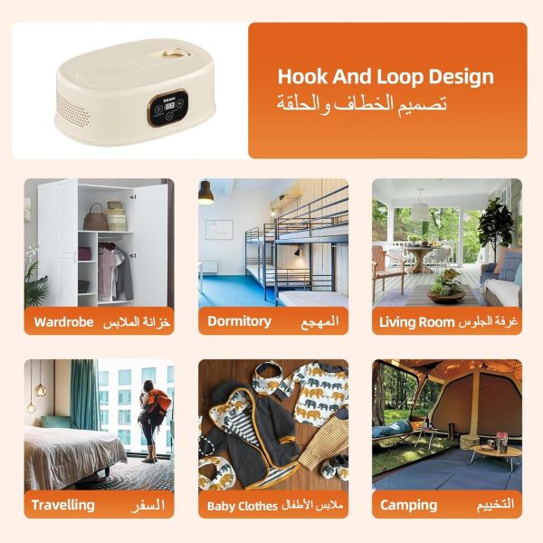 ⁦مجفف محمول للملابس والملابس الداخلية والمناشف وملابس الحيوانات الاليفة من كاو، مجفف للغسيل والسفر والتخييم والشقة والفندق والسكن الجامعي ار في⁩ - الصورة ⁦7⁩