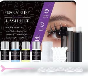 مجموعة رفع الرموش، مجموعة كاملة مع محلول التجعيد، للتثبيت، التغذية، تدوم 8-10 أسابيع، تمنحك مجموعة رفع الرموش نتائج بجودة الصالون في المنزل