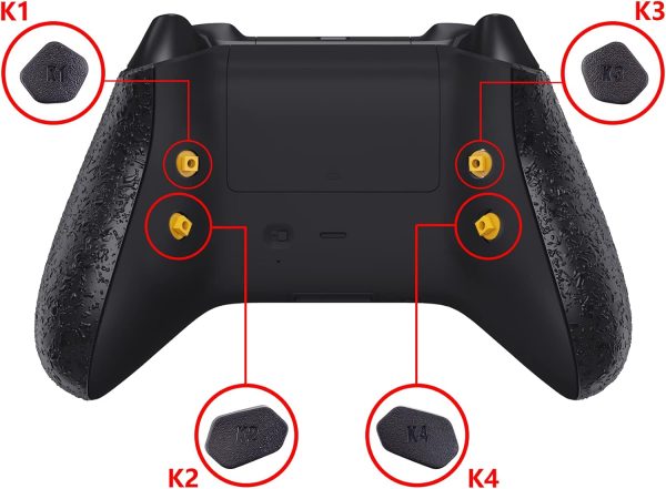 ⁦eXtremeRate Textured Black Hope Programable Remap Kit for Xbox Series X/S Controller, Upgrade Boards & Redesigned Back Shell & Side Rails & Back Buttons for Xbox Core Controller⁩ - الصورة ⁦6⁩