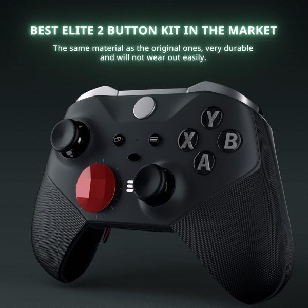⁦افيريكت عصي ابهام معدنية بديلة لوحدة تحكم Xbox Elite Series 2، ملحقات وحدة تحكم اليت سيريز 2، 4 مجاذيف، 2 لوحة Dpad، 6 عصي تحكم معدنية لجهاز Xbox Elite Series 2، قطع غيار (احمر)⁩ - الصورة ⁦4⁩