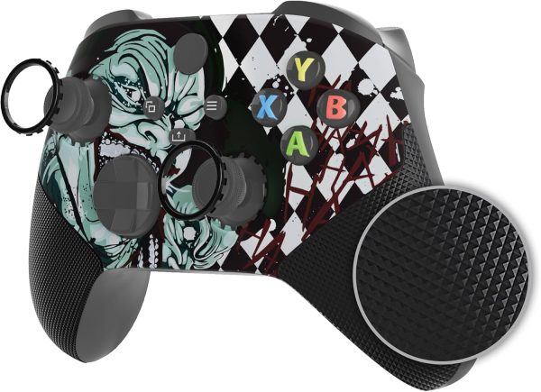 اكستريم رايت غلاف معاد تصميمه من ايه اس ار لوحدة التحكم اللاسلكية لجهاز Xbox Core - مقبض مطاطي عالي الاداء وحلقات فرك مضادة للالتصاق - غطاء مخصص لذراع تحكم Xbox Series X وS - مهرج هاهاها