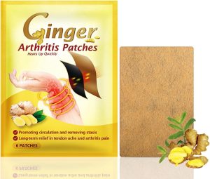 بوسيشي رقع التهاب المفاصل بالزنجبيل - 6 قطع من تخفيف مفصل الزنجبيل والأوتار - تهدئ عدم راحة المعصم والمفاصل - تخفف التورم والالم - مثالية لمستخدمي الكمبيوتر واللاعبين