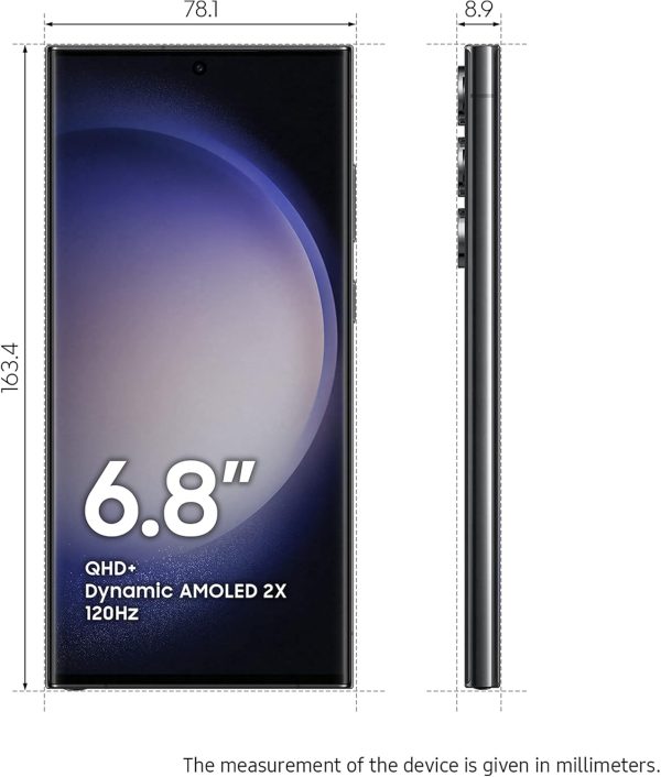 ⁦جوال سامسونج جالكسي S23 الترا 5G بذاكرة سعة 256 جيجابايت ثنائي شرائح الاتصال بنظام اندرويد، لون فانتوم بلاك (إصدار المملكة العربية السعودية)⁩ - الصورة ⁦8⁩