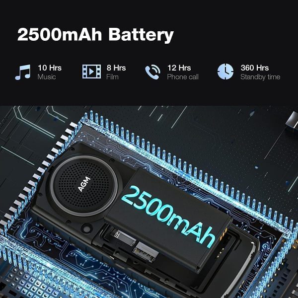 ⁦جوال متين M6، جوال اساسي، جوال بخاصية 4G، جوالات بسيطة، مقاوم للماء والسقوط، ازرار كبيرة | خط كبير، مكبر صوت قوي 109 ديسيبل، ثنائي شرائح الاتصال، 48+128MB، 2500mAh⁩ - الصورة ⁦6⁩