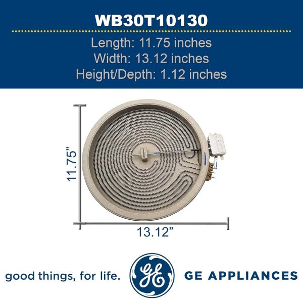 ⁦GE WB30T10130 أصلي او اي ام مزدوج هاليانت/عنصر سطح مشع لنطاق GE ، ابيض⁩ - الصورة ⁦6⁩