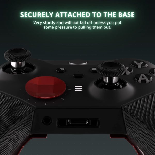 ⁦افيريكت عصي ابهام معدنية بديلة لوحدة تحكم Xbox Elite Series 2، ملحقات وحدة تحكم اليت سيريز 2، 4 مجاذيف، 2 لوحة Dpad، 6 عصي تحكم معدنية لجهاز Xbox Elite Series 2، قطع غيار (احمر)⁩ - الصورة ⁦6⁩