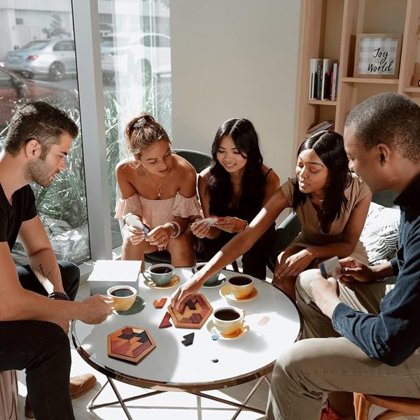 ⁦ارابيست احجية تانجرام سداسية الشكل من الخشب لتحفيز العقل للاطفال والكبار، احجيات صعبة، العاب خشبية للبالغين، عقل محمولة للعائلة⁩ - الصورة ⁦5⁩