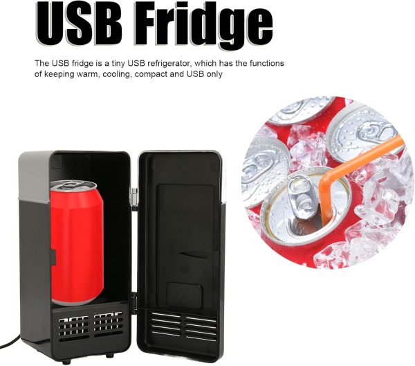 ⁦ثلاجة صغيرة بمنفذ USB لتبريد المشروبات تبريد لغرفة النوم باردة محمولة للصودا تعمل للمكتب لون احمر⁩ - الصورة ⁦2⁩