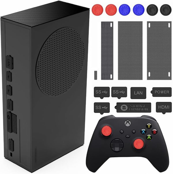 ⁦سدادات غبار لجهاز Xbox Series S - 7 قطع من سدادات الغبار من السيليكون و4 قطع شبكية من بلاستيك PVC، واجهة مشغل الأقراص المضغوطة USB HDMI LAN غطاء مضاد للغبار لـ Xbox Series S مع 6 اغطية لقبضة الابهام⁩ - الصورة ⁦7⁩