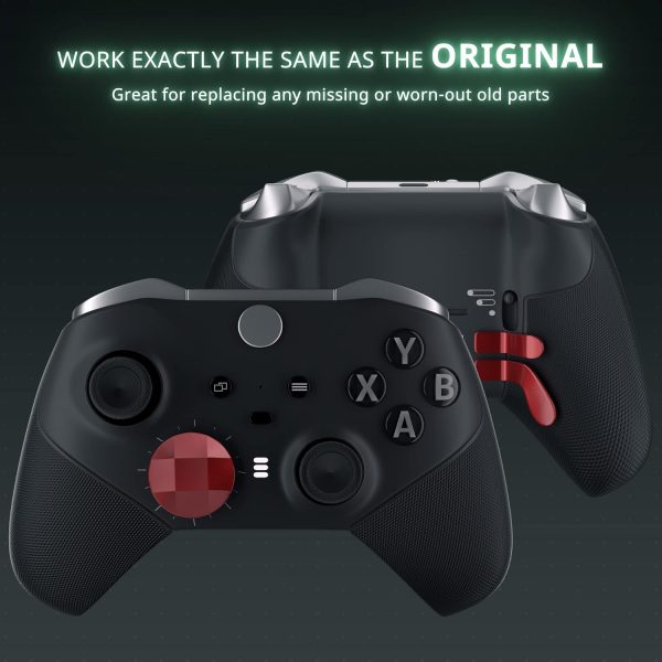 ⁦افيريكت عصي ابهام معدنية بديلة لوحدة تحكم Xbox Elite Series 2، ملحقات وحدة تحكم اليت سيريز 2، 4 مجاذيف، 2 لوحة Dpad، 6 عصي تحكم معدنية لجهاز Xbox Elite Series 2، قطع غيار (احمر)⁩ - الصورة ⁦2⁩