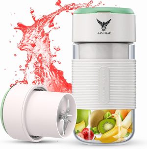 خلاط محمول 380 مل من امسراك® - صانع سموثي شخصي للعصائر ومخفوق البروتين - خلاط سفر صغير مع شفرات قوية وتصميم مانع للتسرب وسهل التنظيف - مثالي للمنزل والمكتب وصالة الالعاب الرياضية