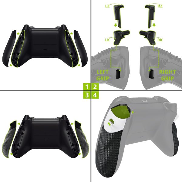 ⁦اكستريم رايت مقابض جانبية مطاطية من فليكسور، مجموعة ازرار ايقاف لذراع تحكم Xbox Series X/S، مقابض مريحة مضادة للانزلاق لذراع تحكم Xbox Core - لون كاميليون ارجواني وازرق⁩ - الصورة ⁦3⁩