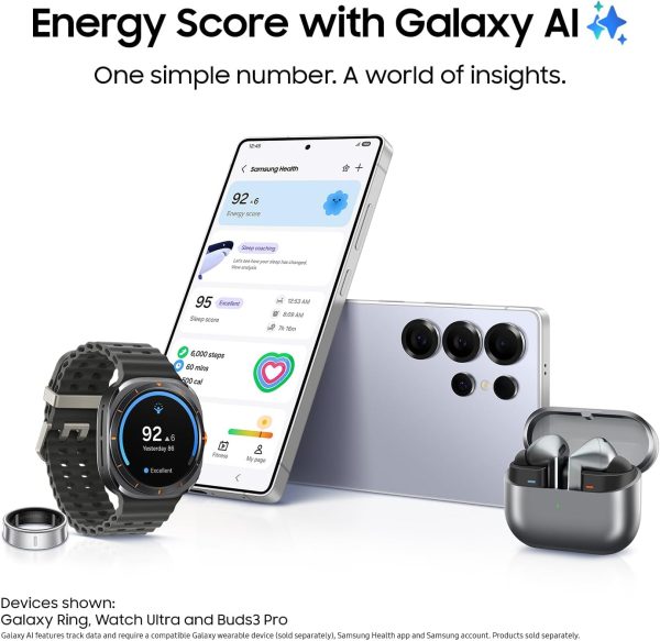 ⁦SAMSUNG Galaxy S25 Ultra Cell Phone, 256GB, AI Smartphone, Unlocked Android, AI Camera, Fast Processor, Long Battery Life, 2025, Titanium Whitesilver (International Version)⁩ - الصورة ⁦10⁩