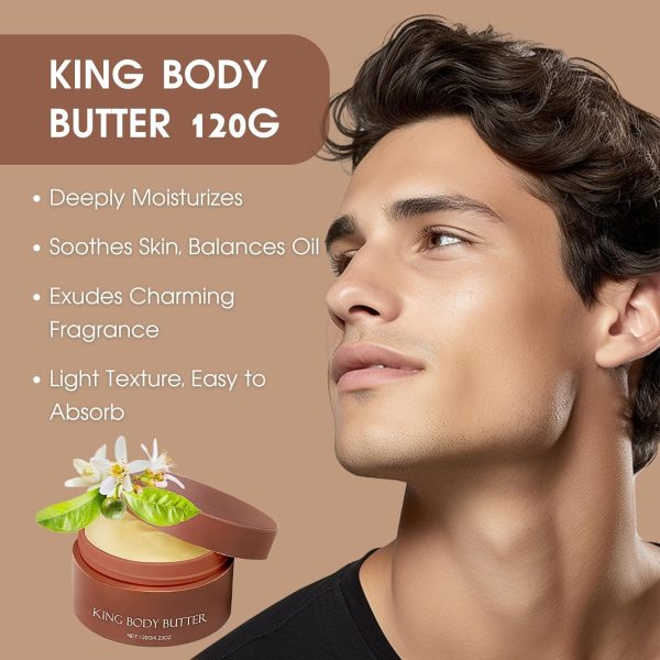 ⁦زبدة الجسم بزبدة الشيا للرجال من ازوني كريم جسم معطر عضوي والنساء لوشن للجسم مرطب ينعم ويعزز رطوبة البشرة وتألقها بشكل عام مناسب للبشرة الجافة⁩ - الصورة ⁦2⁩