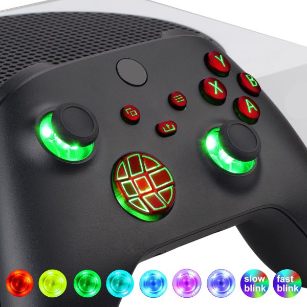 ⁦دي باد باضاءة LED متعددة الالوان من اكستريم ريت لزر التشغيل والرجوع والمزامنة وايه بي اكس واي لـXbox Series X/S، لون احمر كلاسيكي⁩ - الصورة ⁦4⁩