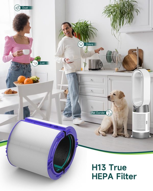 ⁦فيوتشر واي فلتر هيبا ترو بديل لمنقي الهواء دايسون TP04/HP04/DP04، فلتر كربون زجاجي كومبي 360 درجة⁩ - الصورة ⁦8⁩