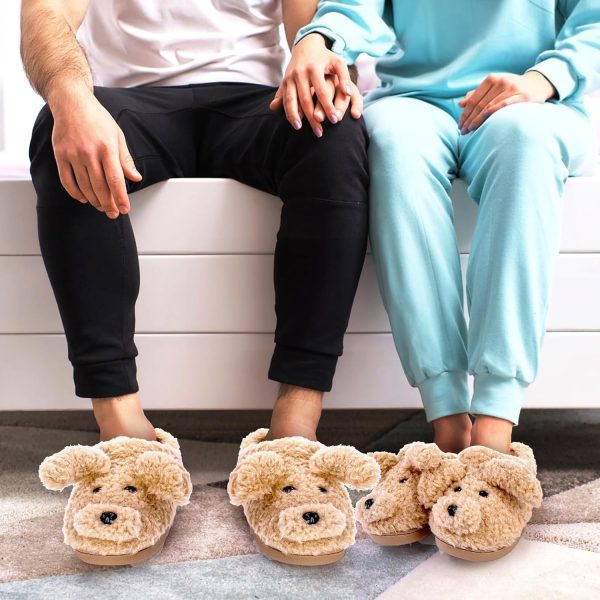 ⁦شبشب تيدي لطيف للنساء من ازوني مع ميموري فوم، شبشب شتوي من الصوف المخملي، ناعم ومضاد للانزلاق للاستخدام الداخلي والخارجي، هدية مثالية للشتاء الدافئ (مقاس 38-39)⁩ - الصورة ⁦3⁩