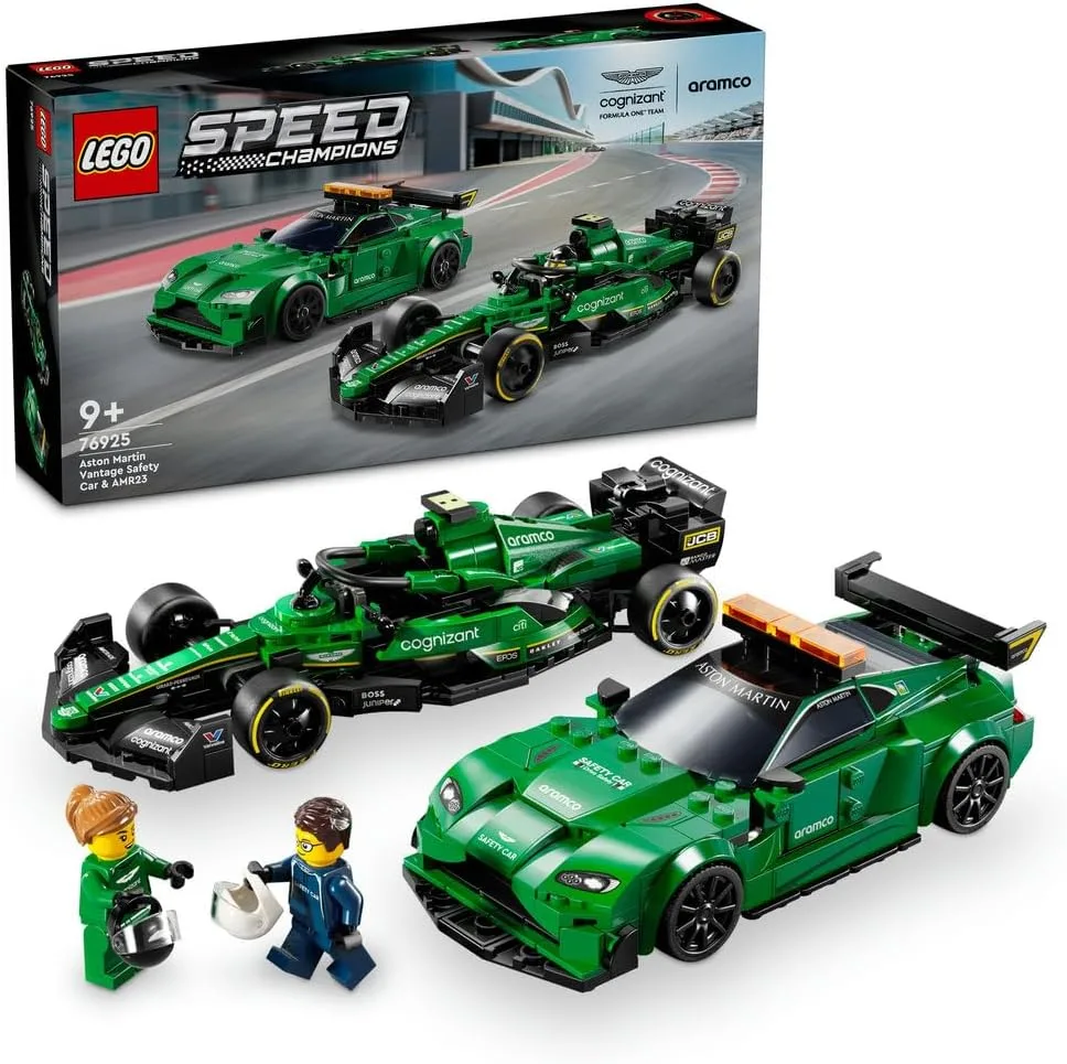 لعبتا سيارة الأمان Aston Martin وAMR23‏ من LEGO Speed Champions، مجموعة لعب نموذج السيارات، مجموعة بناء للأطفال مع شخصيتين صغيرتين، هدية رمضان للصبيان والبنات 76925