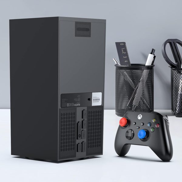 ⁦غطاء غبار لجهاز Xbox Series X مع سدادات غبار مطاطية وفلتر غبار وسدادات غبار من السيليكون واغطية قبضة الابهام لملحقات Xbox Series X، لاكس بوكس سيريز اكس، أسود⁩ - الصورة ⁦4⁩