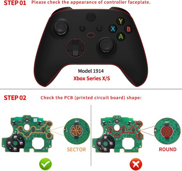 ⁦دي باد باضاءة LED متعددة الالوان من اكستريم ريت لزر التشغيل والرجوع والمزامنة وايه بي اكس واي لـXbox Series X/S، لون احمر كلاسيكي⁩ - الصورة ⁦3⁩