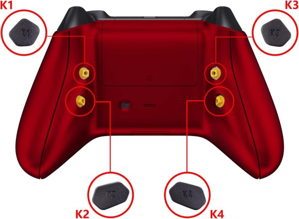 ⁦eXtremeRate Hope Programable Remap Kit for Xbox Series X/S Controller, Upgrade Boards & Redesigned Back Shell & Side Rails & Back Buttons for Xbox Core Controller - Scarlet Red⁩ - الصورة ⁦6⁩